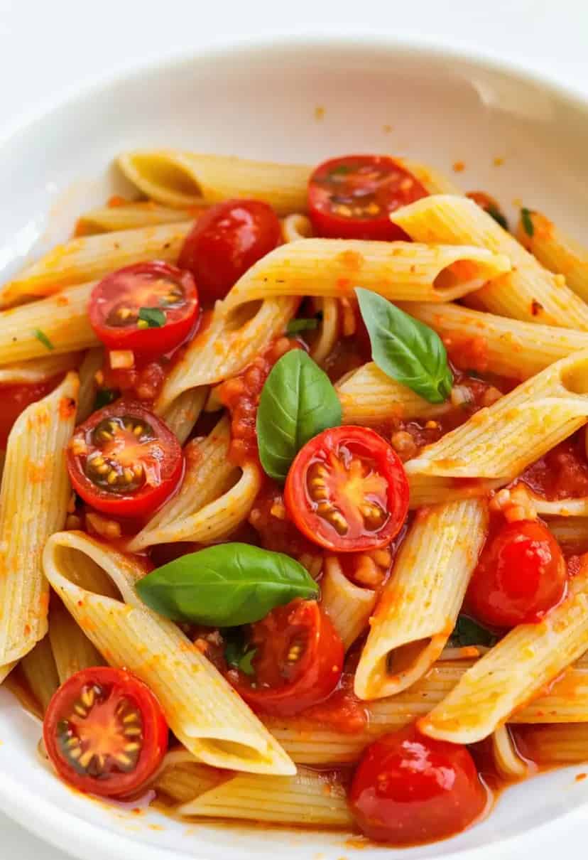 Massa de Tomate e Manjericão com 5 Ingredientes