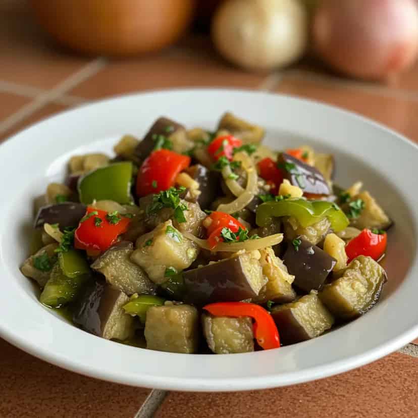 Antepasto com berinjela