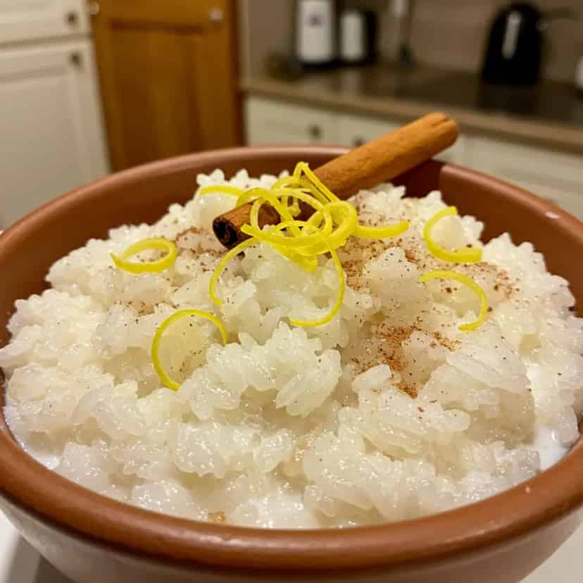 Arroz doce delicioso com leite de coco