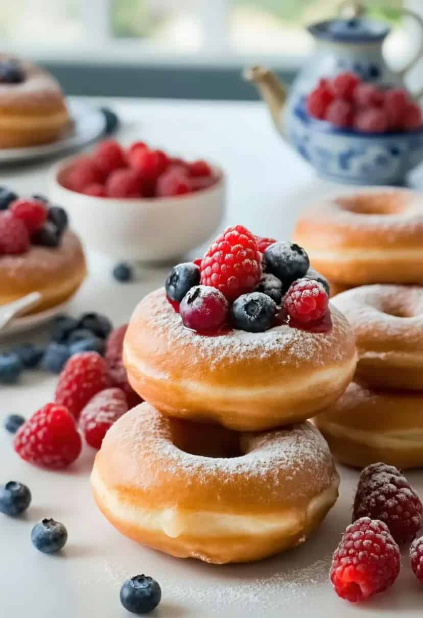 Donuts Recheados com Frutas Vermelhas