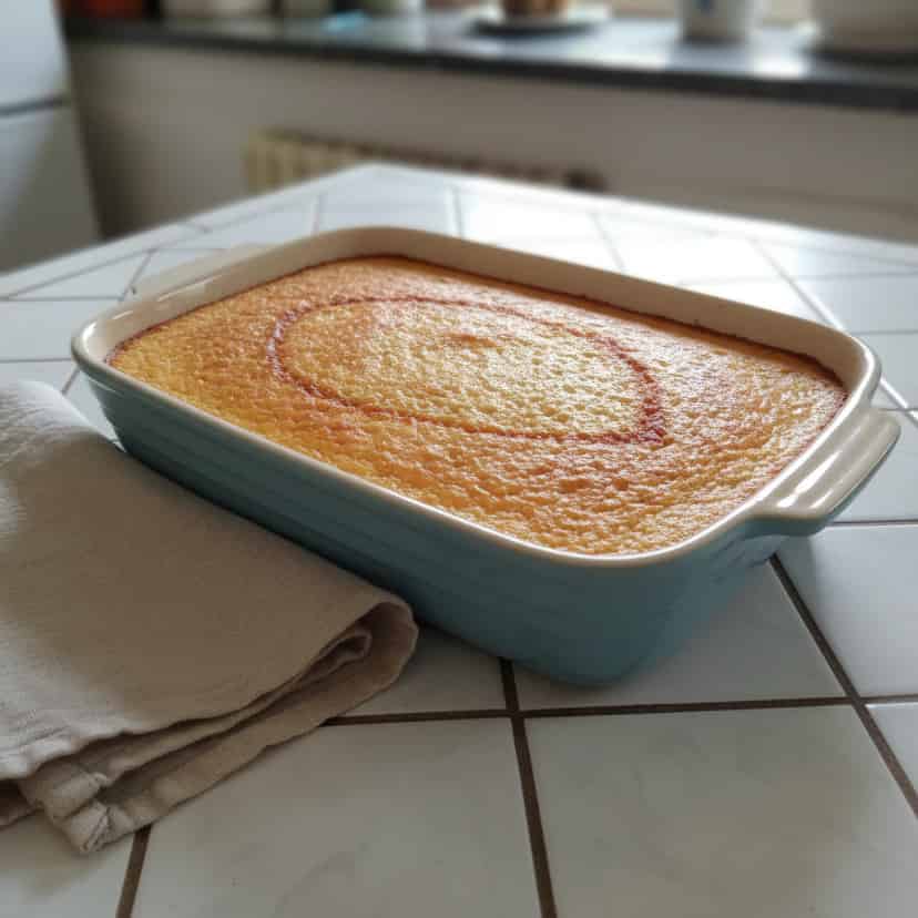 Bolo com pedaços de abacaxi na massa