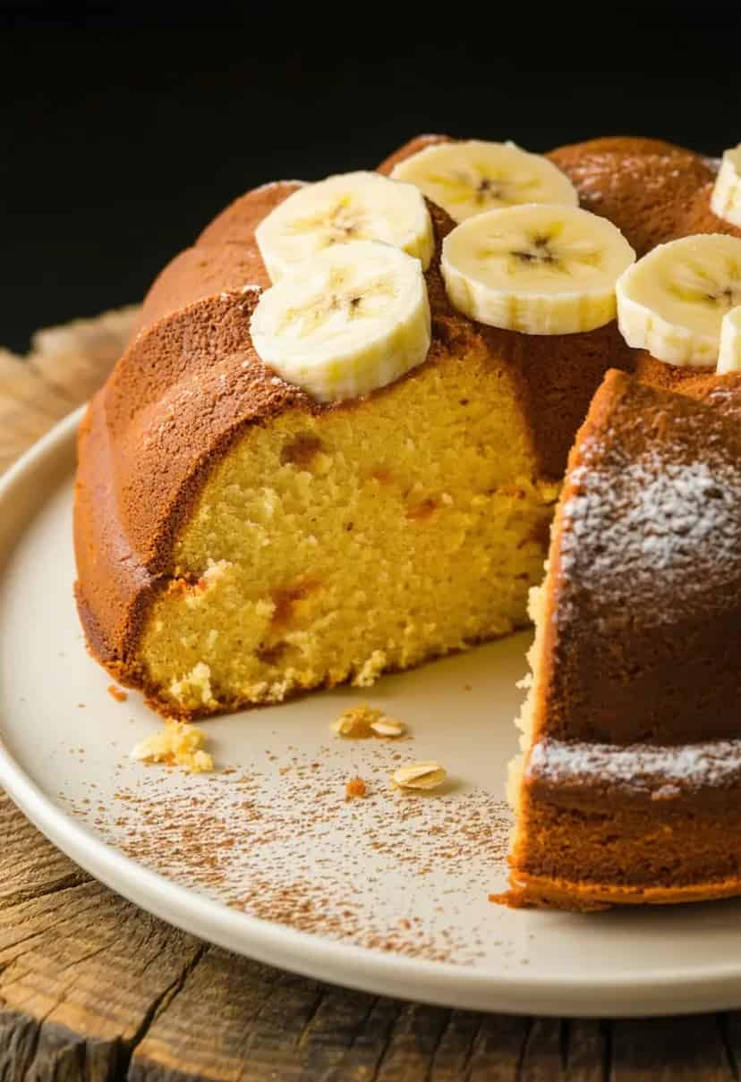 Bolo de Banana com Aveia Integral