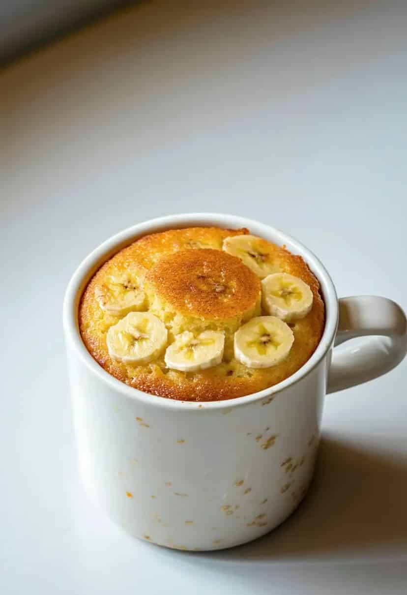 Bolo de Caneca de Banana e Aveia