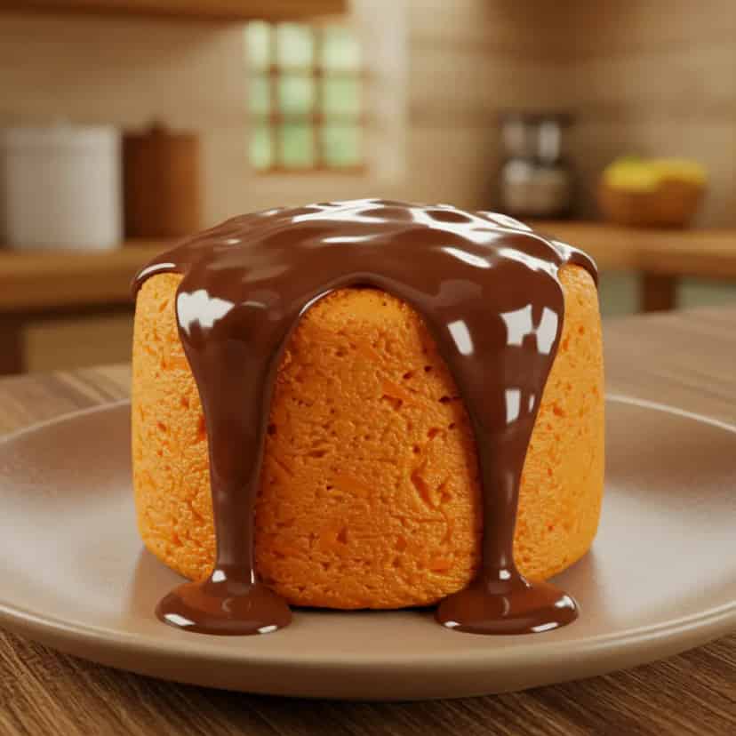 Bolo de cenoura de caneca