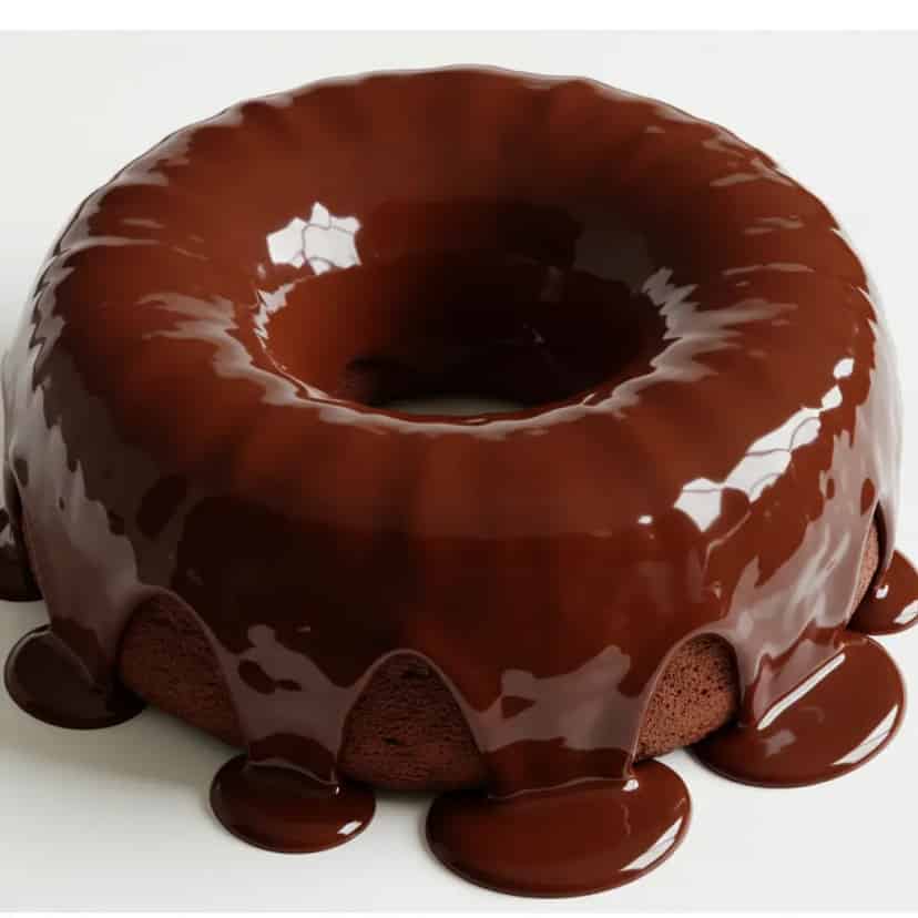 Bolo de chocolate com calda quente