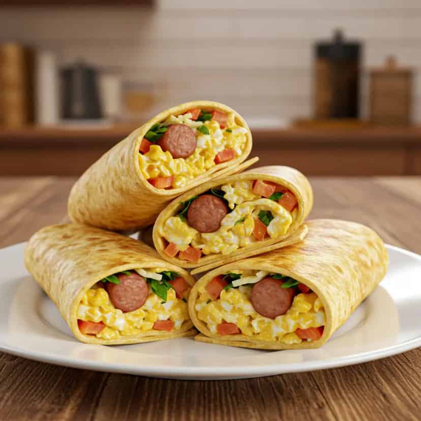 Burrito de Café da Manhã com Linguiça