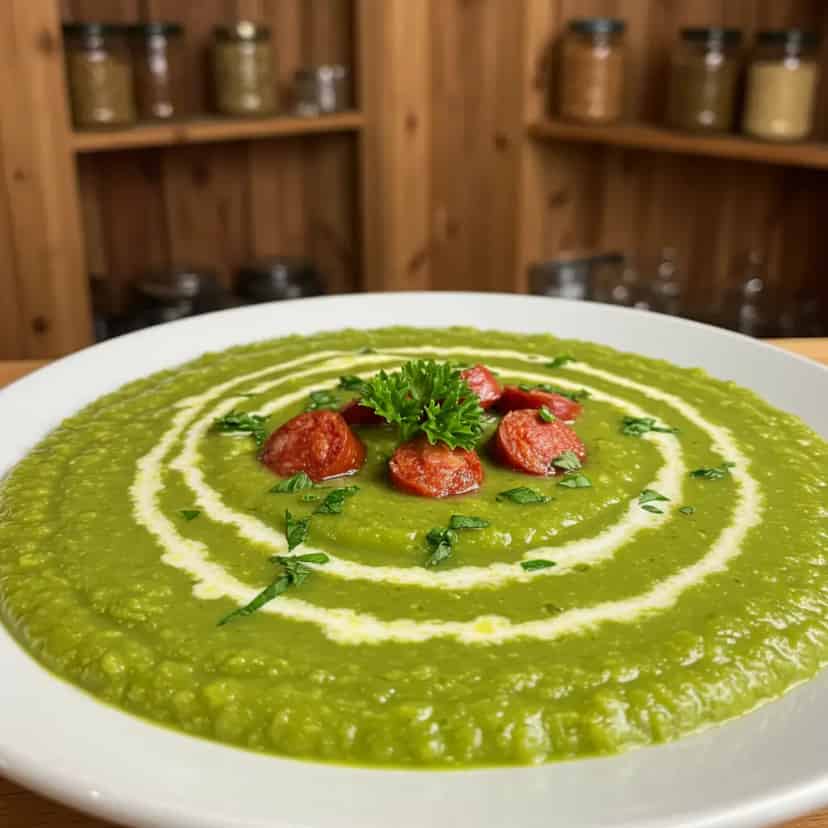 Caldo de ervilha com calabresa