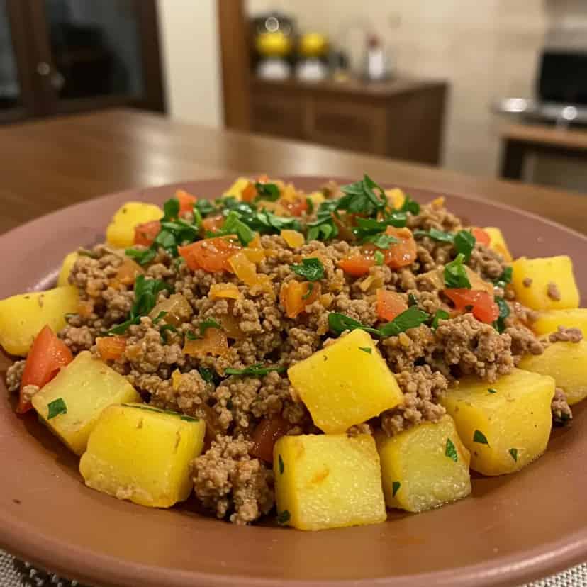 Carne Moída com Batatas Rapidinha