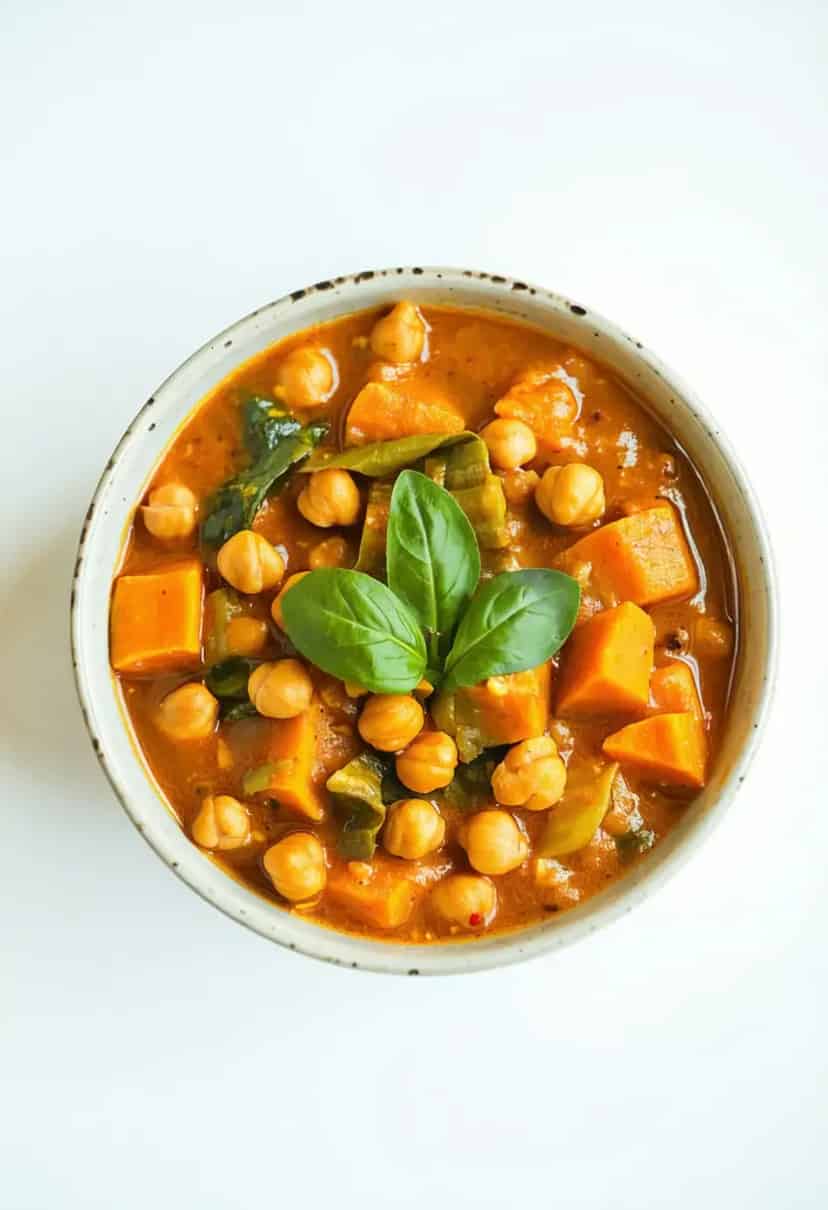 Curry Vegano de Grão-de-Bico e Batata Doce