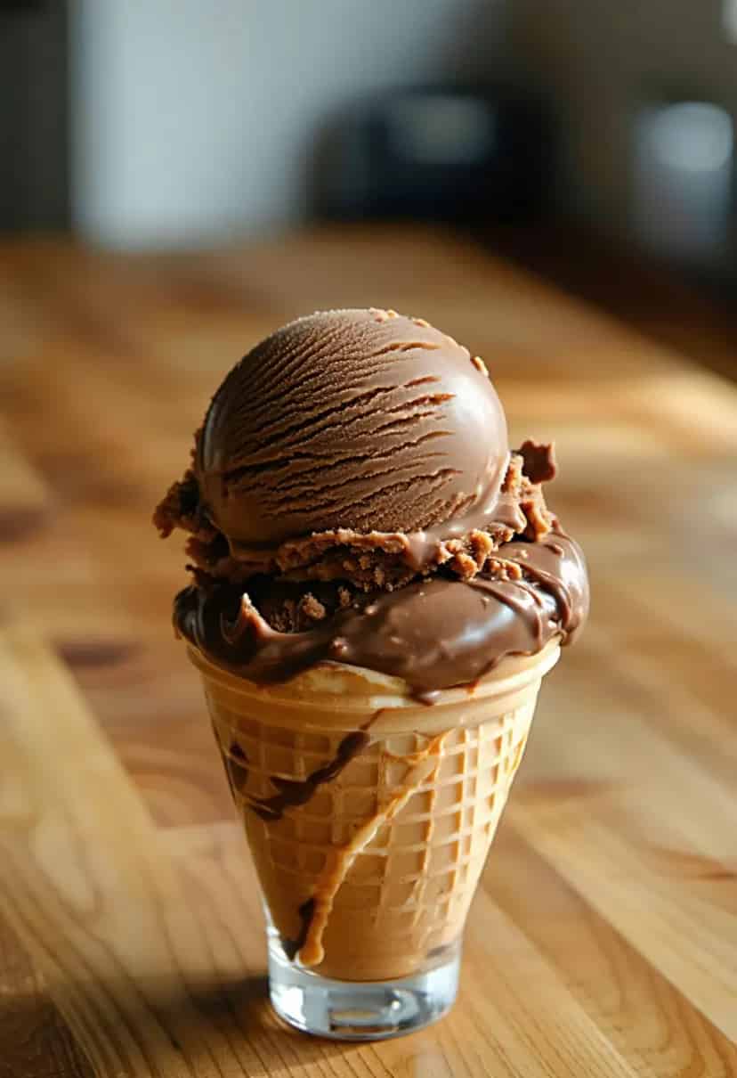 Sorvete de Chocolate com Fudge