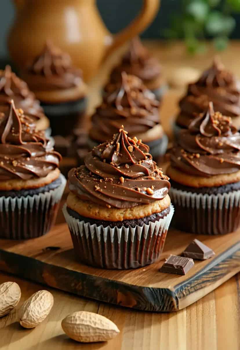 Cupcakes de Chocolate com Manteiga de Amendoim