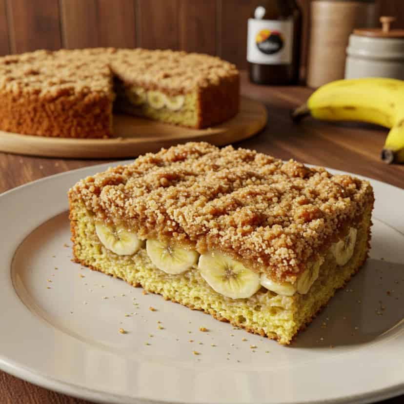 Cuca de banana com farofa da Vovó