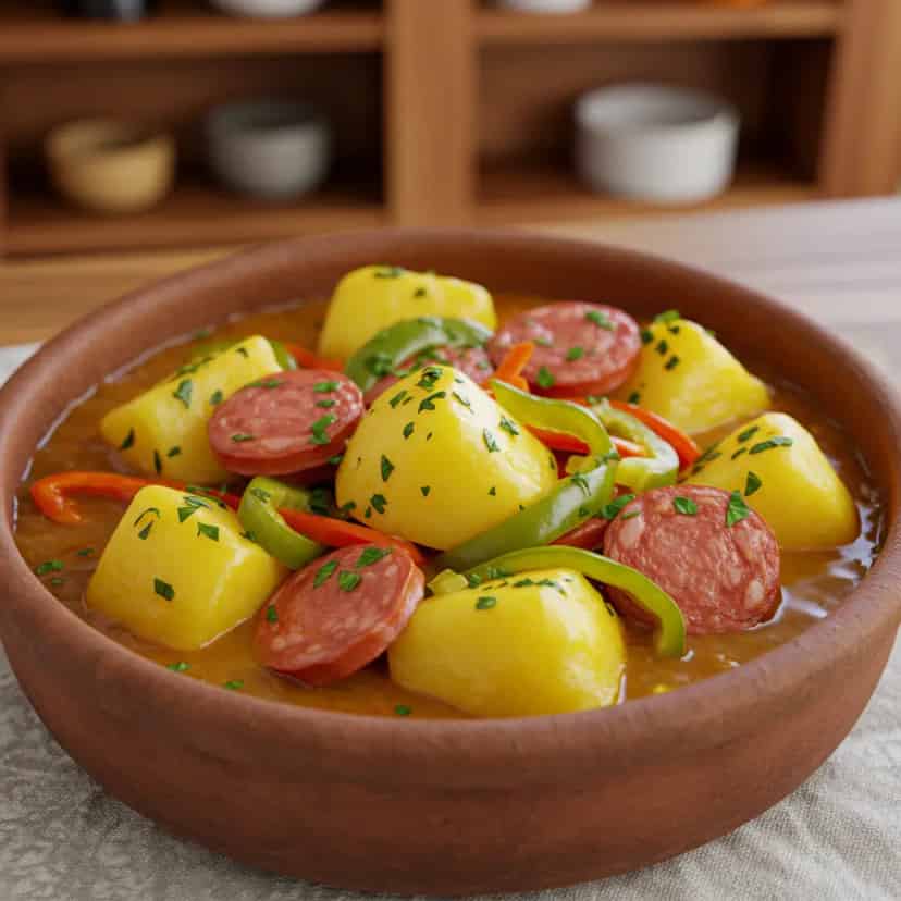 Ensopado de linguiça com batata