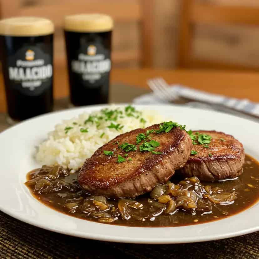 Filé mignon ao molho de cerveja preta