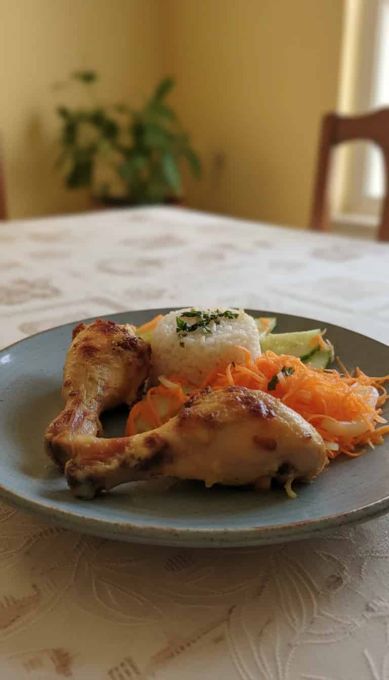 Frango com creme de cebola