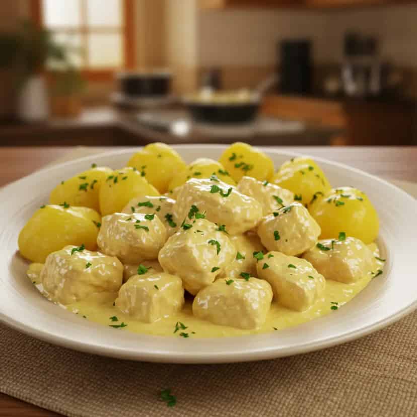 Frango cremoso com batata