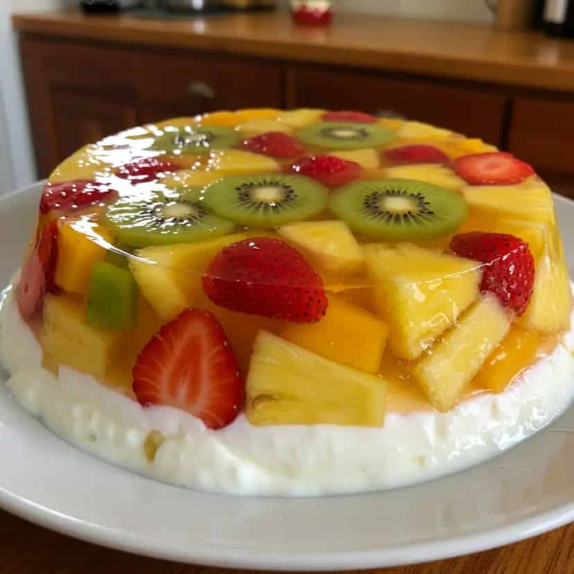 Gelatina de Frutas com Iogurte
