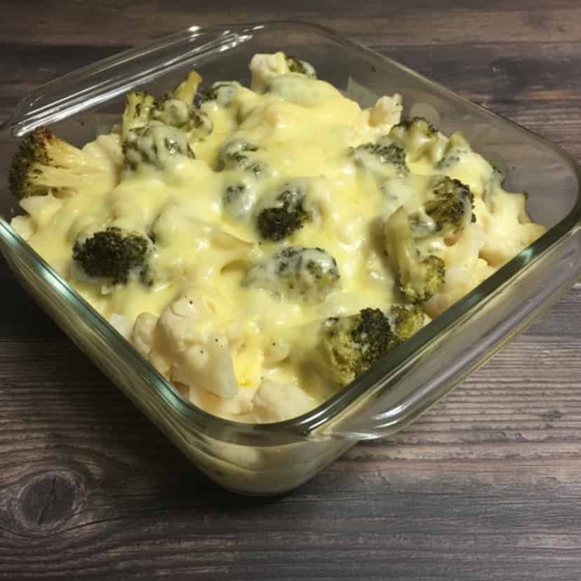 Gratinado de brócolis com couve-flor