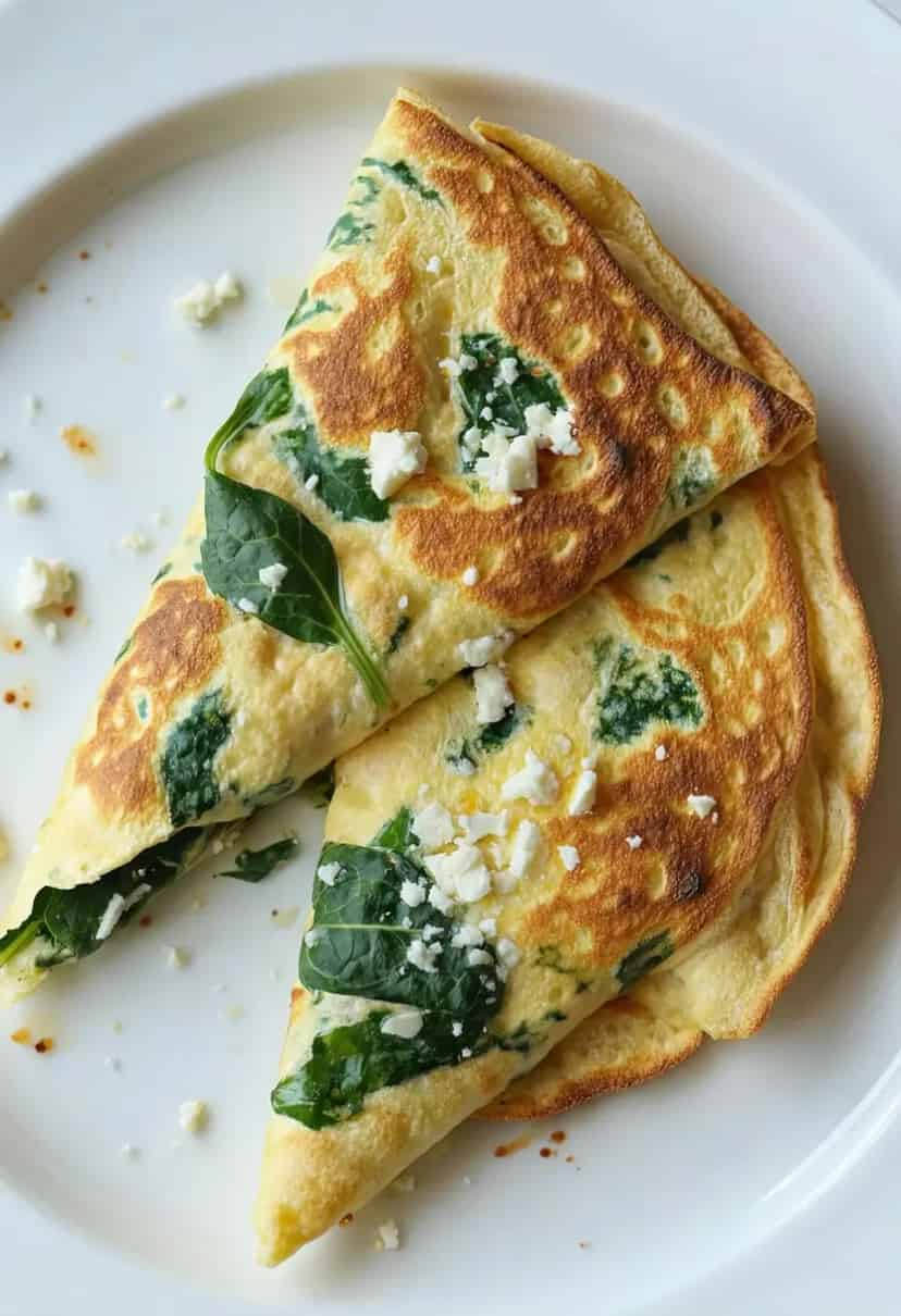 Omelete Saudável de Espinafre e Feta