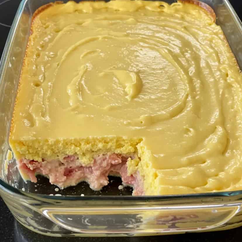 Linguiça com creme de milho