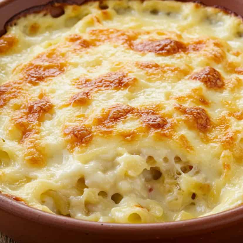 Mandioca ao Molho Branco Gratinada
