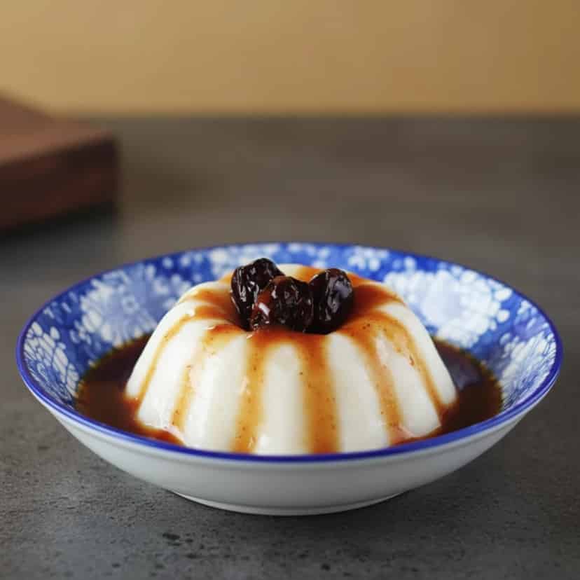 Manjar Branco Cremoso com Ameixas