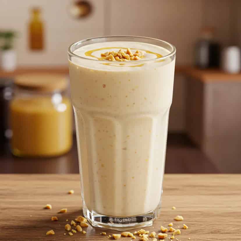 Milkshake de Banana com Amendoim e Mel