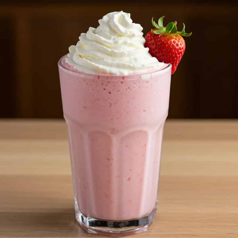 Milkshake de Morango com Chantilly