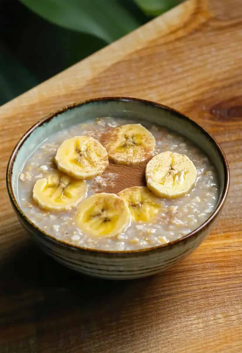 Mingau de Aveia com Banana e Leite