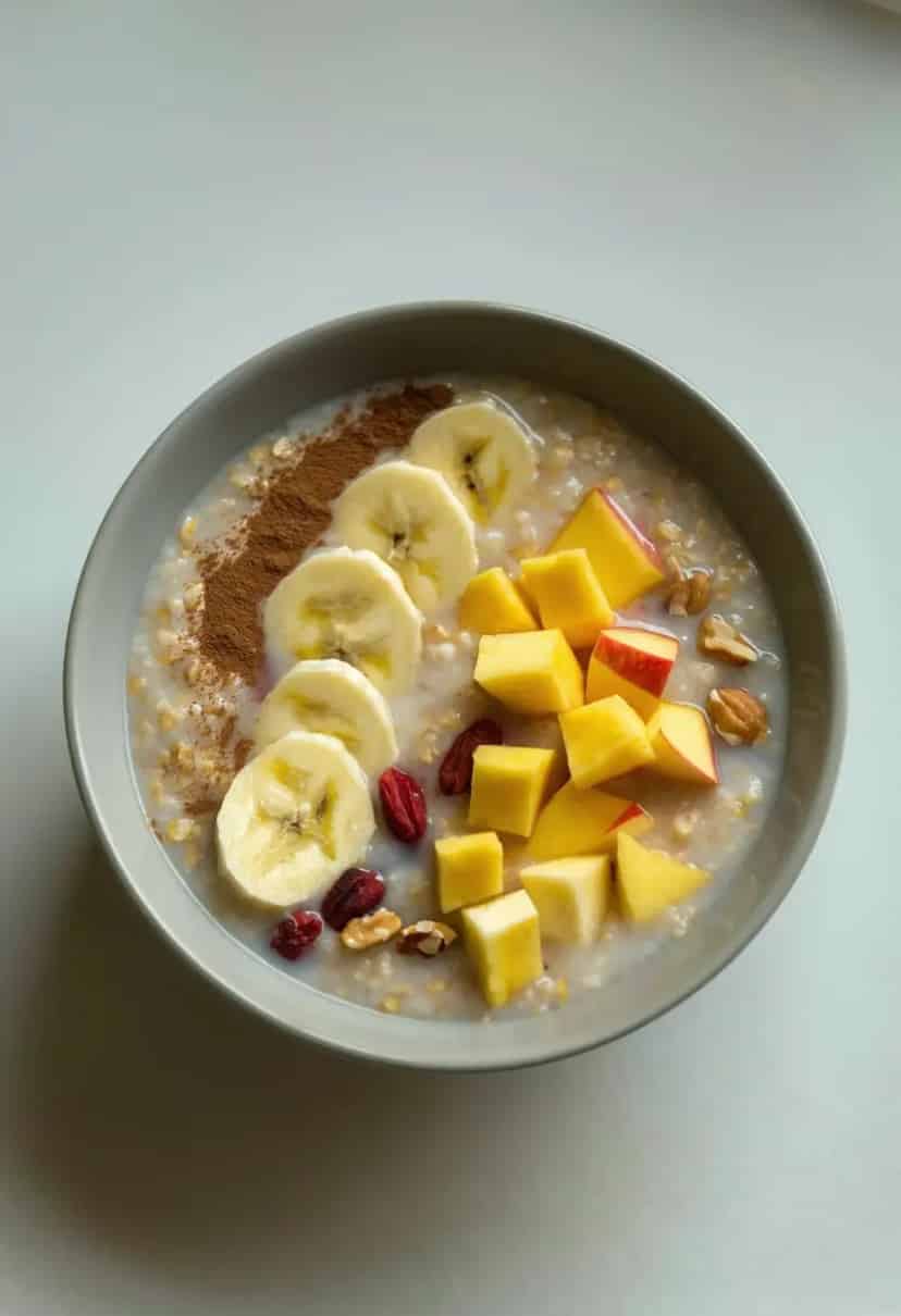Mingau de Aveia Proteico com Frutas