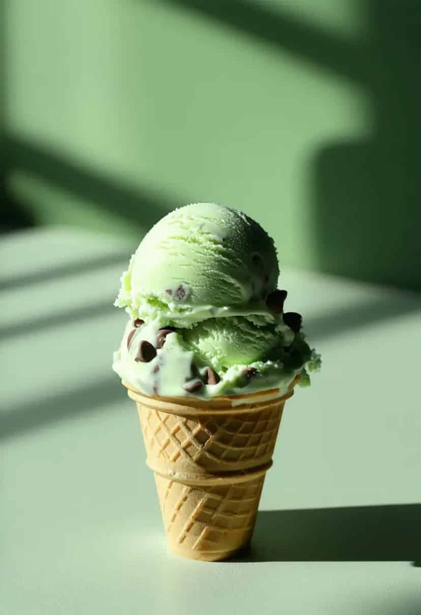 Sorvete de Chá de Menta com Chocolate