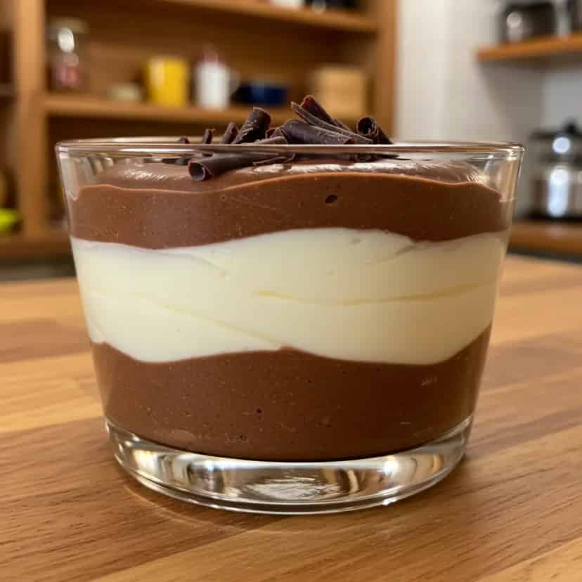 Mousse de chocolate branco e preto