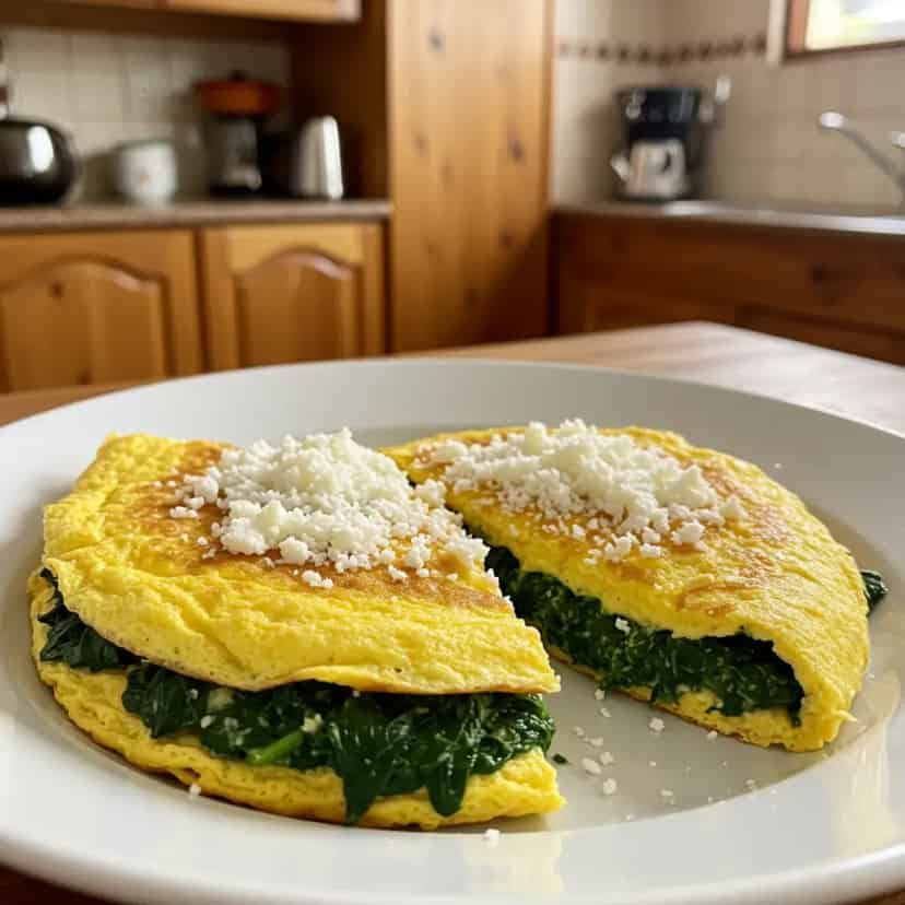 Omelete de Claras com Espinafre