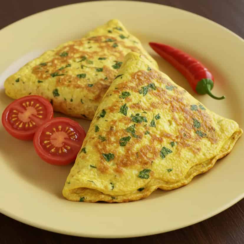 Omelete de Tomate Uva e Sálvia Assada