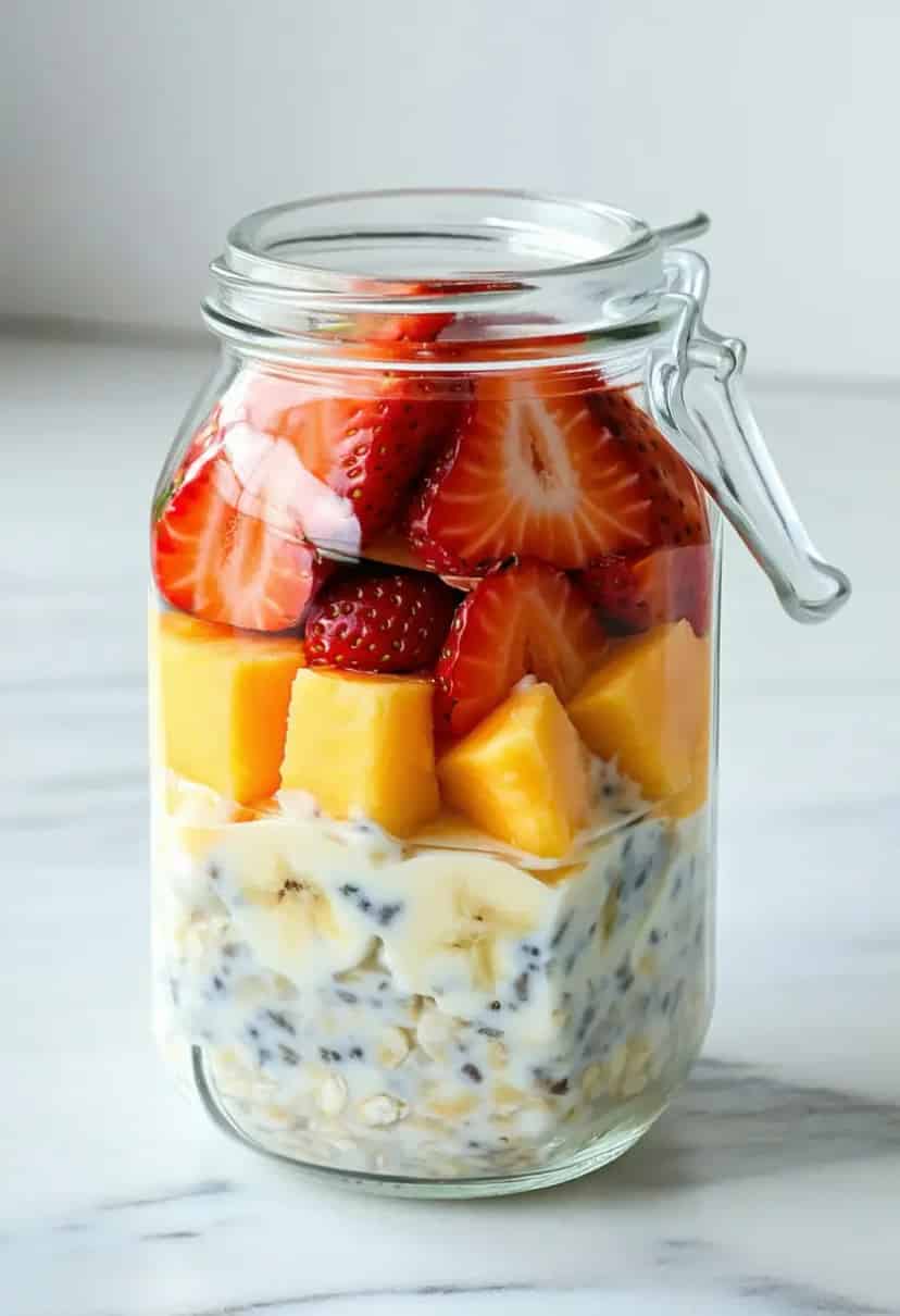 Overnight de Aveia Com Frutas