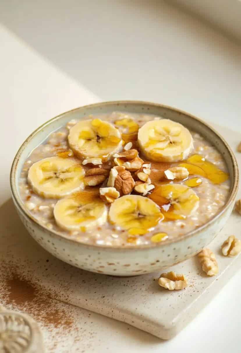 Overnight Oats de Banana e Mel