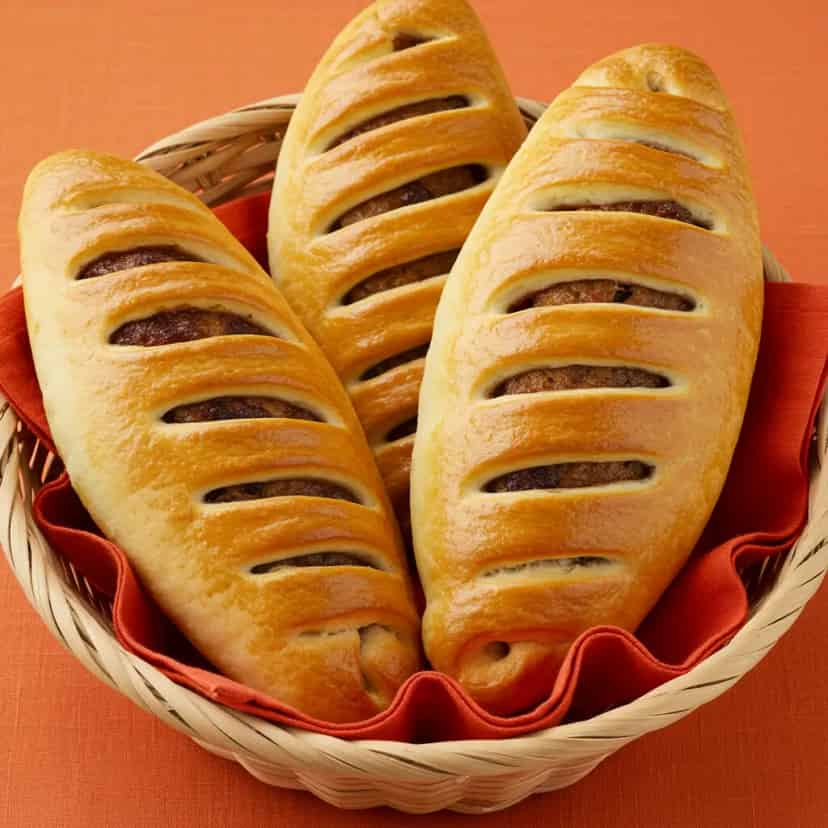 Pão de escarola e lingüiça