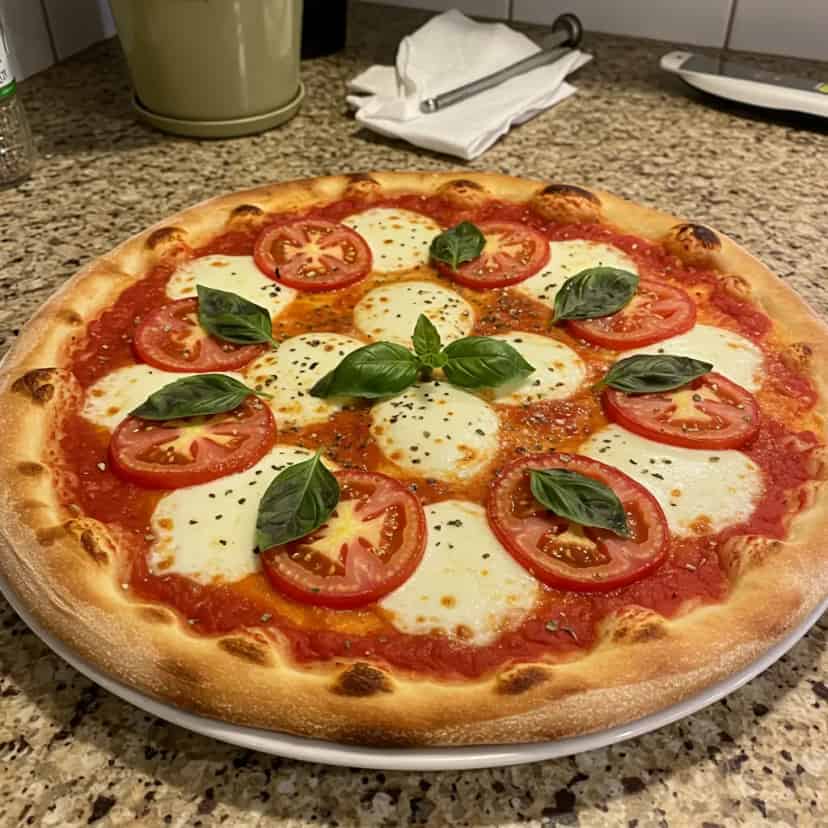 Pizza Caseira de Margherita