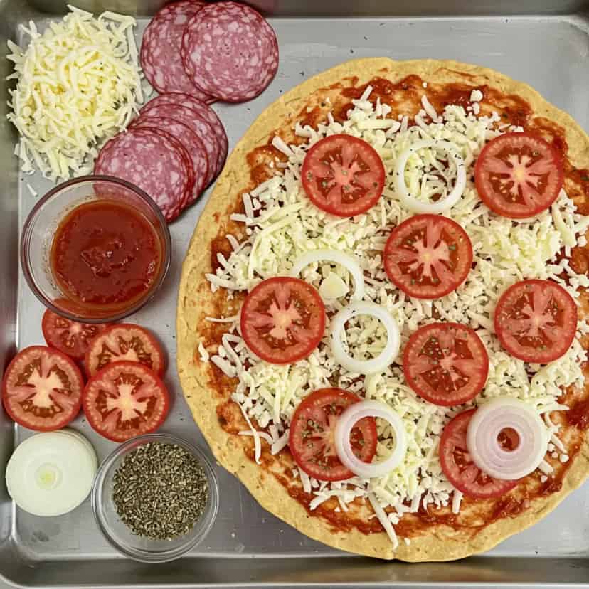 Pizza low carb couve-flor da Elena