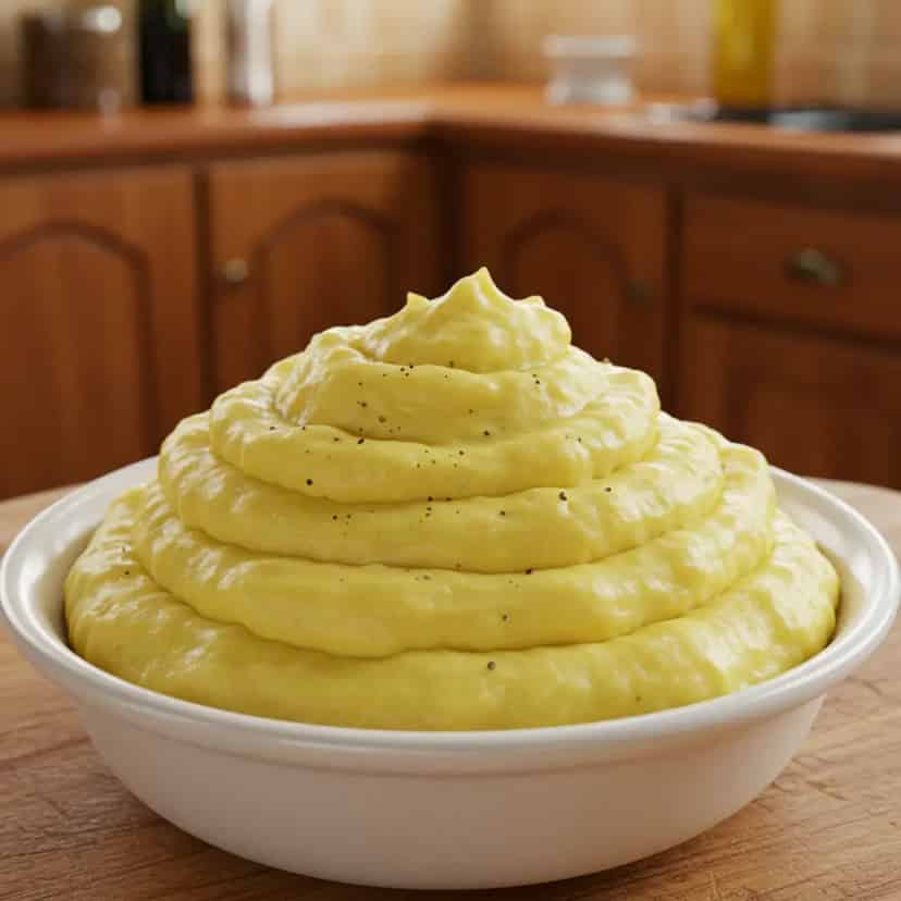 Purê de batatas com creme de leite