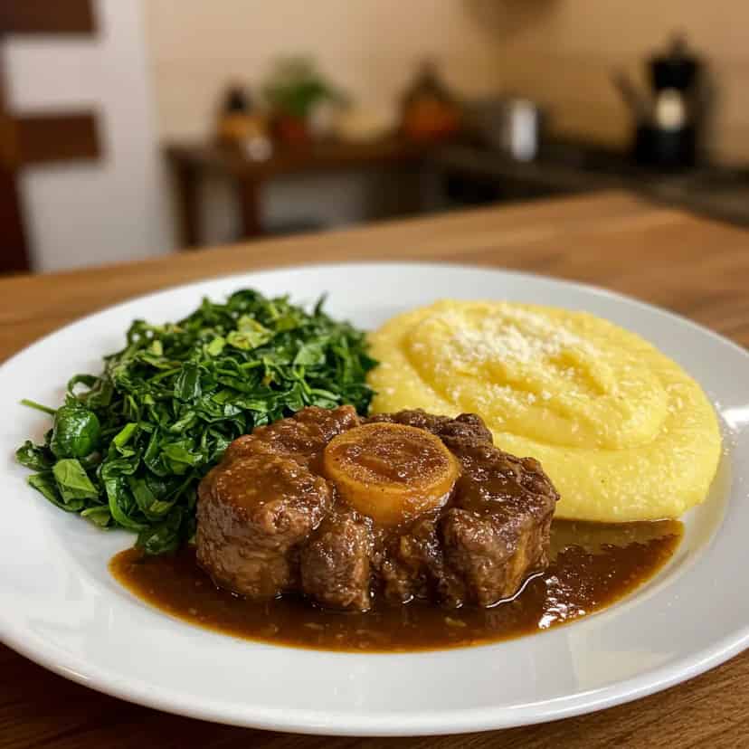 Rabada com Agrião e Polenta