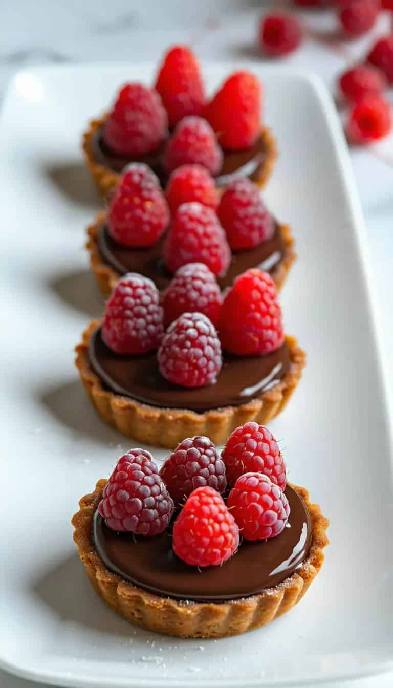 Tartes de Chocolate com Framboesa
