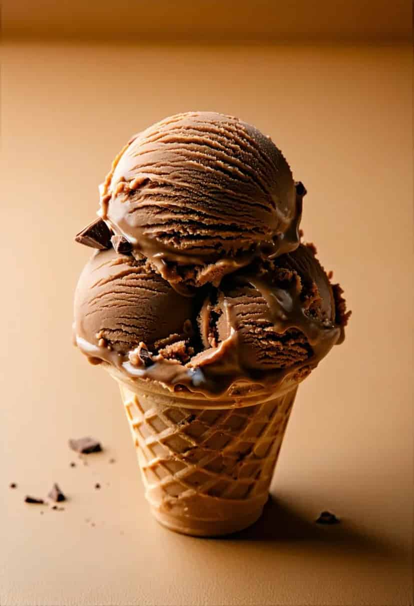 Sorvete Cremoso de Chocolate