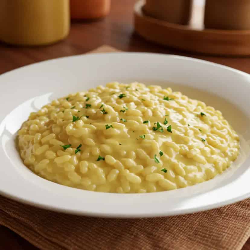 Risoto com creme de leite