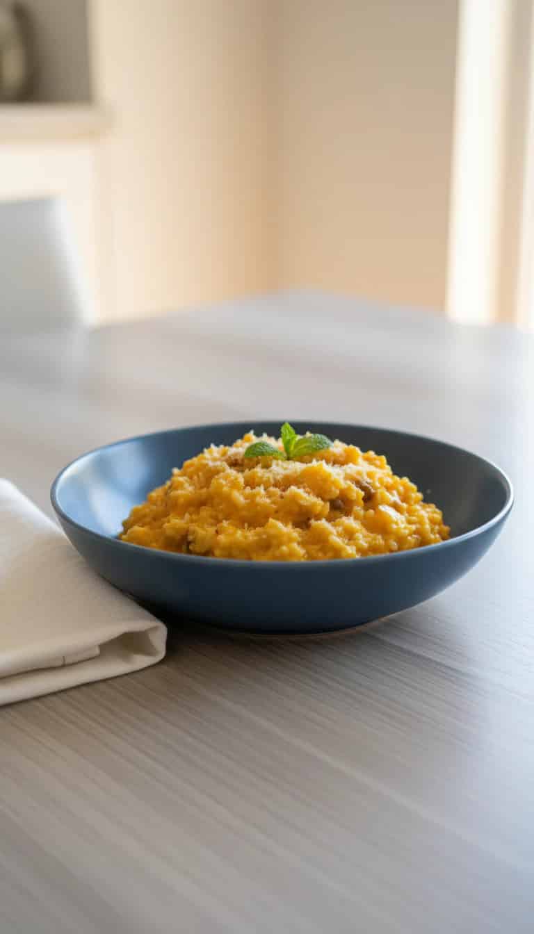 Risoto de carne seca com abóbora