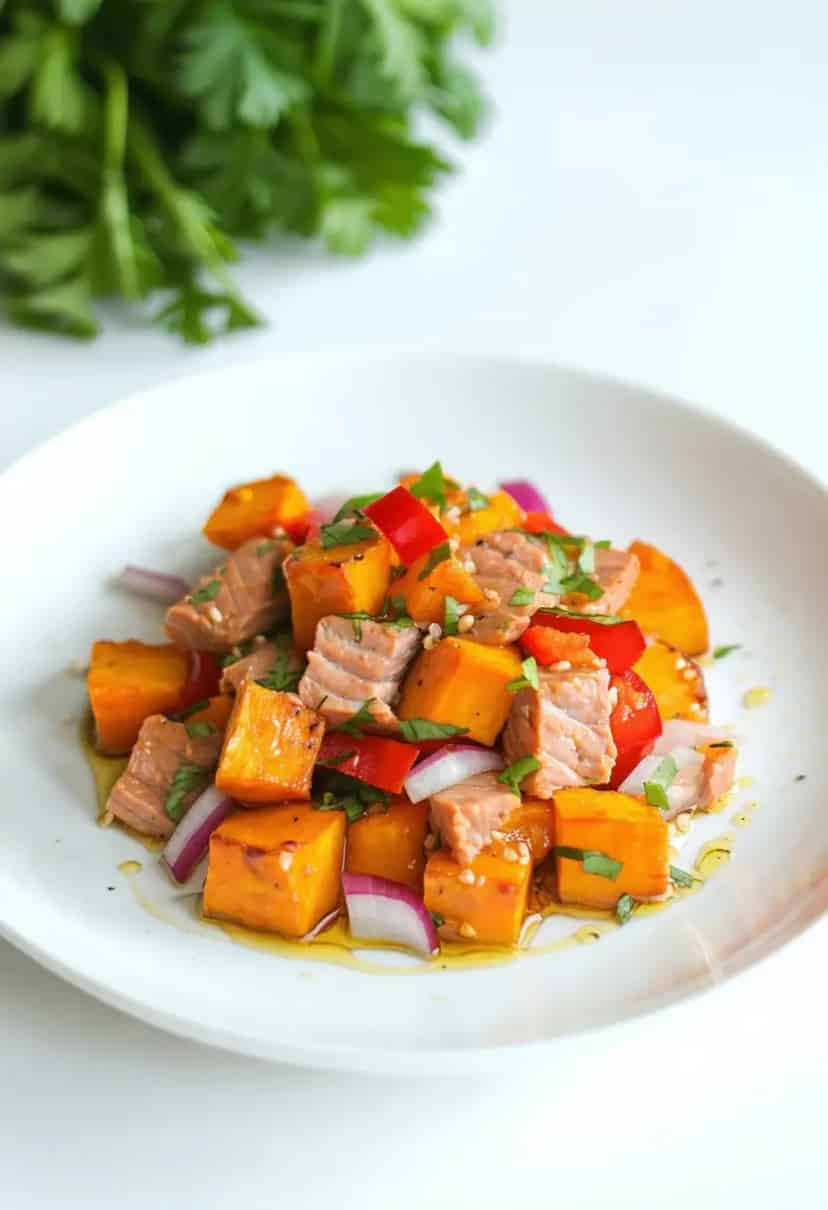 Salada de Batata Doce com Atum