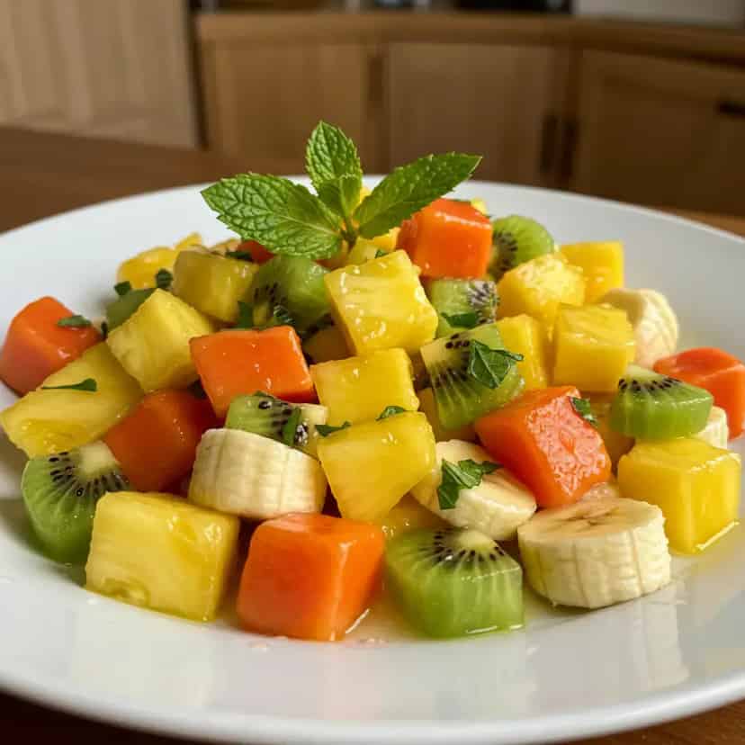 Salada de Frutas Tropicais com Hortelã