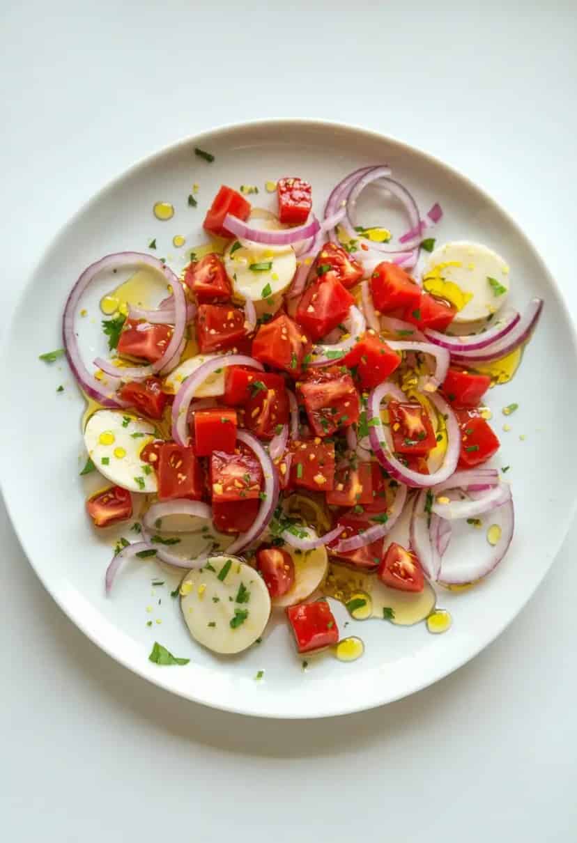 Salada de Palmito com Tomate e Cebola