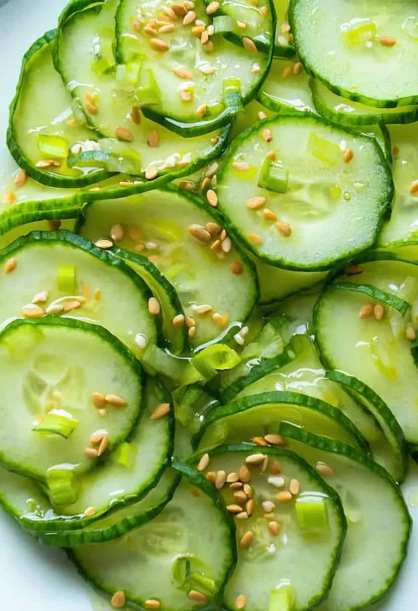 Salada de Pepino Japonês com Gergelim
