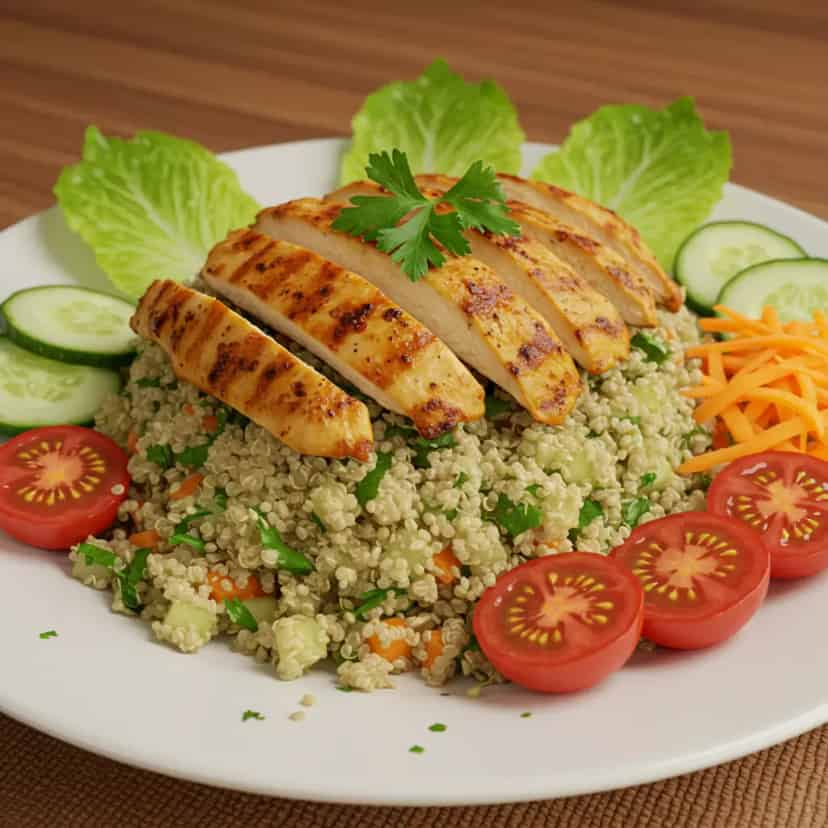 Salada de Quinoa com Frango Grelhado